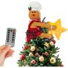 imageOurWarm Gingerbread Christmas Tree Topper Star Lighted Plush Stuffed Tree Toppers Christmas Decorations Indoor Christmas Star Tree Topper with Lights for Wine Bottle Curtain Christmas Tree DecorGingerbread