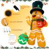 imageOurWarm 14FT Christmas Inflatable Outdoor Decoration Gingerbread Man Giant Gingerbread Inflatables Christmas Decorations Outdoor with 8 LED Christma Blow Ups Outdoor Lawn Yard Decorations