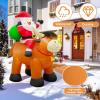 imageOurWarm 6 FT Christmas Inflatable Outdoor Decoration Farm Christmas Inflatables Santa Ride On Highland Cow Christmas Decorations Christmas Blow Up Yard Decorations with LED Lights for Lawn Garden
