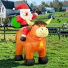 imageOurWarm 6 FT Christmas Inflatable Outdoor Decoration Farm Christmas Inflatables Santa Ride On Highland Cow Christmas Decorations Christmas Blow Up Yard Decorations with LED Lights for Lawn Garden