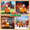 imageOurWarm 6 FT Christmas Inflatable Outdoor Decoration Farm Christmas Inflatables Santa Ride On Highland Cow Christmas Decorations Christmas Blow Up Yard Decorations with LED Lights for Lawn Garden