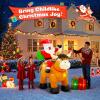 imageOurWarm 6 FT Christmas Inflatable Outdoor Decoration Farm Christmas Inflatables Santa Ride On Highland Cow Christmas Decorations Christmas Blow Up Yard Decorations with LED Lights for Lawn Garden