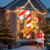 imageOurWarm 6 FT Funny Christmas Inflatables Outdoor Gingerbread Inflatable Decorations Dance Around a Candy Cane Decor Christmas Blow Up Yard Decorations for Lawn Indoor Garden Xmas Decor