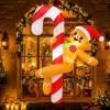 imageOurWarm 6 FT Funny Christmas Inflatables Outdoor Gingerbread Inflatable Decorations Dance Around a Candy Cane Decor Christmas Blow Up Yard Decorations for Lawn Indoor Garden Xmas Decor