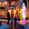 imageOurWarm 8FT Christmas Inflatable Outdoor Decoration Pink Nutcracker Inflatable Christmas Blow up Yard Decorations with LED Lights Nutcracker Christmas Decor Outdoor for Yard Garden Lawn