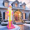 imageOurWarm 8FT Christmas Inflatable Outdoor Decoration Pink Nutcracker Inflatable Christmas Blow up Yard Decorations with LED Lights Nutcracker Christmas Decor Outdoor for Yard Garden Lawn