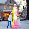 imageOurWarm 8FT Christmas Inflatable Outdoor Decoration Pink Nutcracker Inflatable Christmas Blow up Yard Decorations with LED Lights Nutcracker Christmas Decor Outdoor for Yard Garden Lawn