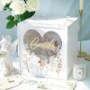 imageOurWarm White Wedding Card Box for Party PVC Gift Card Box for Wedding Decorations with Heart Acrylic Window Envelope Money Boxes for Reception Bridal Baby Shower Graduation Birthday DecorModern