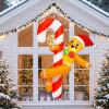 imageOurWarm 6 FT Funny Christmas Inflatables Outdoor Gingerbread Inflatable Decorations Dance Around a Candy Cane Decor Christmas Blow Up Yard Decorations for Lawn Indoor Garden Xmas Decor