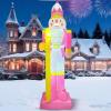 imageOurWarm 8FT Christmas Inflatable Outdoor Decoration Pink Nutcracker Inflatable Christmas Blow up Yard Decorations with LED Lights Nutcracker Christmas Decor Outdoor for Yard Garden Lawn
