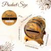 imageOurWarm Wooden Wedding Card Box for Reception Whiskey Barrel Gift Card Box Holder with Base Money Envelope Boxes with Slot for Wedding Graduation Bridal Shower Birthday Party DecorBrown