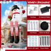 image10FT Outdoor Christmas Inflatables SnowmanXmas Blow Ups Sitting Snowman with Builtin LED Lights Cute Christmas Inflatable for Rooftop Yard Lawn Garden Holiday Party Decor