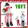 image10FT Outdoor Christmas Inflatables SnowmanXmas Blow Ups Sitting Snowman with Builtin LED Lights Cute Christmas Inflatable for Rooftop Yard Lawn Garden Holiday Party Decor