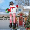 image10FT Outdoor Christmas Inflatables SnowmanXmas Blow Ups Sitting Snowman with Builtin LED Lights Cute Christmas Inflatable for Rooftop Yard Lawn Garden Holiday Party Decor
