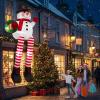 image10FT Outdoor Christmas Inflatables SnowmanXmas Blow Ups Sitting Snowman with Builtin LED Lights Cute Christmas Inflatable for Rooftop Yard Lawn Garden Holiday Party Decor