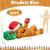 imageOurWarm 10 FT Christmas Inflatable Outdoor Decoration Lying Gingerbread Inflatable Christmas Blow Up Yard Decorations with LED Lights Inflatable Gingerbread Man for Yard Lawn Garden Roof Decor