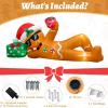 imageOurWarm 10 FT Christmas Inflatable Outdoor Decoration Lying Gingerbread Inflatable Christmas Blow Up Yard Decorations with LED Lights Inflatable Gingerbread Man for Yard Lawn Garden Roof Decor