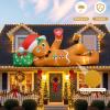 imageOurWarm 10 FT Christmas Inflatable Outdoor Decoration Lying Gingerbread Inflatable Christmas Blow Up Yard Decorations with LED Lights Inflatable Gingerbread Man for Yard Lawn Garden Roof Decor
