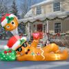 imageOurWarm 10 FT Christmas Inflatable Outdoor Decoration Lying Gingerbread Inflatable Christmas Blow Up Yard Decorations with LED Lights Inflatable Gingerbread Man for Yard Lawn Garden Roof Decor