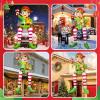imageOurWarm 10FT Christmas Inflatable Outdoor Decoration Giant Sitting Elf Inflatable Christmas Decorations Outdoor with Builtin LEDs Christmas Blow Up Yard Decorations for Roof Balcony Lawn