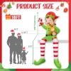 imageOurWarm 10FT Christmas Inflatable Outdoor Decoration Giant Sitting Elf Inflatable Christmas Decorations Outdoor with Builtin LEDs Christmas Blow Up Yard Decorations for Roof Balcony Lawn