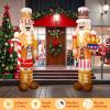 imageOurWarm 2 Pcs 8FT Merry Christmas Inflatable Outdoor Decoration Inflatable Nutcracker Christmas Decor with Builtin LEDs ampamp 3 Small Gingerbread Christmas Blow Up Yard Decorations for Xmas Porch Lawn2Pcs Nutcracker Inflatable
