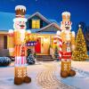 imageOurWarm 2 Pcs 8FT Merry Christmas Inflatable Outdoor Decoration Inflatable Nutcracker Christmas Decor with Builtin LEDs ampamp 3 Small Gingerbread Christmas Blow Up Yard Decorations for Xmas Porch Lawn2Pcs Nutcracker Inflatable