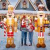 imageOurWarm 2 Pcs 8FT Merry Christmas Inflatable Outdoor Decoration Inflatable Nutcracker Christmas Decor with Builtin LEDs ampamp 3 Small Gingerbread Christmas Blow Up Yard Decorations for Xmas Porch Lawn2Pcs Nutcracker Inflatable