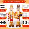imageOurWarm 2 Pcs 8FT Merry Christmas Inflatable Outdoor Decoration Inflatable Nutcracker Christmas Decor with Builtin LEDs ampamp 3 Small Gingerbread Christmas Blow Up Yard Decorations for Xmas Porch Lawn2Pcs Nutcracker Inflatable