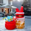 imageOurWarm 5FT Christmas Inflatable Decoration Outdoor Inflatable Santa with Built LED Lights Outdoor Festive Decoration Decoration for Yard Lawn Garden and Party
