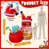 imageOurWarm 5FT Christmas Inflatable Decoration Outdoor Inflatable Santa with Built LED Lights Outdoor Festive Decoration Decoration for Yard Lawn Garden and Party