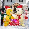 imageOurWarm 5FT Funny Christmas Inflatables Dog Cat Holding Banner Christmas Blow up Yard Decorations with LED Lights Xmas Inflatable Christmas Decorations Outdoor for Lawn Garden Party Holiday Decor