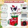imageOurWarm 6FT Christmas Inflatables Dog in Stocking Christmas Blow Up Yard Decorations with Built in LED Lights and Candy Cane Xmas Inflatables Outdoor Decorations for Party Holiday Garden Lawn