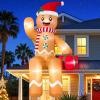 imageOurWarm 10FT Giant Christmas Inflatables Outdoor Decorations Sitting Gingerbread Inflatable Builtin LED Lights Gingerbread Blow Up Yard Decorations for Roof Garden Lawn Home Xmas Holiday Party10FT Gingerbread