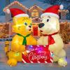 imageOurWarm 5FT Funny Christmas Inflatables Dog Cat Holding Banner Christmas Blow up Yard Decorations with LED Lights Xmas Inflatable Christmas Decorations Outdoor for Lawn Garden Party Holiday Decor