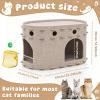 imageOurWarm Cat House for Indoor Cats Large Felt Cat Bed with Cover Cozy Cats Hideaway with Play Bell Compartment Durable Indoor Hideaway Holds up to 14 lbs Suitable for All Seasons