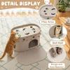 imageOurWarm Cat House for Indoor Cats Large Felt Cat Bed with Cover Cozy Cats Hideaway with Play Bell Compartment Durable Indoor Hideaway Holds up to 14 lbs Suitable for All Seasons