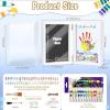 imageOurWarm Family Handprint Kit for 4 DIY Baby Hand and Footprint Kit Wood Frame with Color Palette Family Gifts with 50pc Stickers ampamp NonToxic Baby Safe Paint for New Parents Newborn Fathers Day