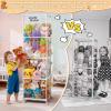 imageOurWarm Stuffed Animal Storage ampamp Organizer Heighten PVC Kids Toy Storage Organizer with Elastic Band ampamp Shelf Stuffed Animal Zoo Holder for Nursery Storage Kids Room Organization Playroom Decor