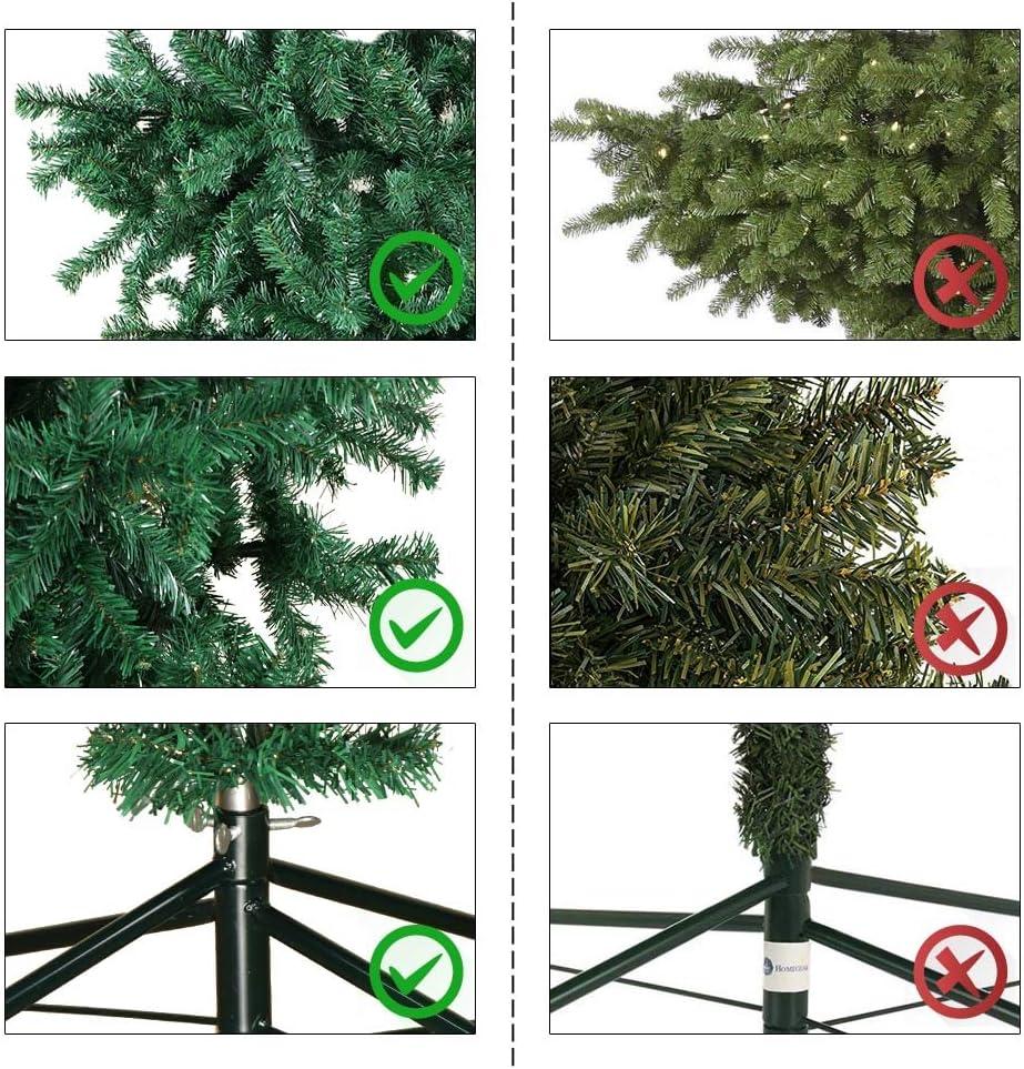 imageOurWarm 7ft Upside Down Artificial Christmas Tree with 1100 Branch Tips Green PVC Xmas Tree with Foldable Metal Stand for Indoor Outdoor Holiday Christmas Decorations