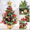 imageOurWarm 24quot Mini Christmas Tree Artificial Tabletop Christmas Tree with 60 LED Lights Star Tree Topper and Hanging Ornaments Small Christmas Tree for Winter Holiday Xmas Table Top Desk Decor