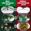 imageOurWarm 75ft Prelit Slim Christmas Tree with 350 LED Lights 900 Branch Tips Solid Metal Stand 55 Pine Cones 55 Berries Xmas Tree for Home and Office