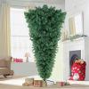imageOurWarm 7ft Upside Down Artificial Christmas Tree with 1100 Branch Tips Green PVC Xmas Tree with Foldable Metal Stand for Indoor Outdoor Holiday Christmas Decorations