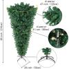 imageOurWarm 7ft Upside Down Artificial Christmas Tree with 1100 Branch Tips Green PVC Xmas Tree with Foldable Metal Stand for Indoor Outdoor Holiday Christmas Decorations