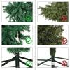 imageOurWarm 7ft Upside Down Artificial Christmas Tree with 1100 Branch Tips Green PVC Xmas Tree with Foldable Metal Stand for Indoor Outdoor Holiday Christmas Decorations