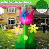 imageOurWarm 6FT Easter Inflatables Outdoor Decorations Spring Inflatable Tulip Flowers with Builtin LED Lights Easter Blow Up Yard Decorations for Lawn Garden Yard Party and Seasonal Outdoor Decor
