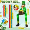 imageOurWarm 8FT St Patricks Day Inflatables Outdoor Decoration Sitting Inflatable Leprechaun with 3m Rainbow St Patricks Day Blow up Leprechaun Inflatable Yard Decor with LED Lights for Roof Porch