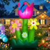 imageOurWarm 6FT Easter Inflatables Outdoor Decorations Spring Inflatable Tulip Flowers with Builtin LED Lights Easter Blow Up Yard Decorations for Lawn Garden Yard Party and Seasonal Outdoor Decor