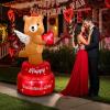 image:imageOurWarm 6FT Valentine Inflatables Outdoor Decorations Rotating Angel Bear Valentines Inflatables with Wings Cute Valentines Day Blow up Inflatable with LED Lights for Yard Lawn Party Wedding Decor6FT Valentines Inflatable Bear