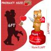 image:imageOurWarm 6FT Valentine Inflatables Outdoor Decorations Rotating Angel Bear Valentines Inflatables with Wings Cute Valentines Day Blow up Inflatable with LED Lights for Yard Lawn Party Wedding Decor6FT Valentines Inflatable Bear